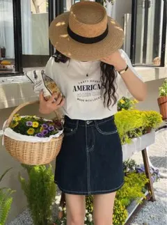 【新品・未使用】デニム台形ミニスカート [at1817] GRL
