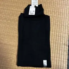 UNIQLO ブラック リブタートルネックセーター XXL