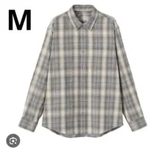無印良品 フランネル長袖シャツ 紳士 Ｍ ライトベージュ チェック