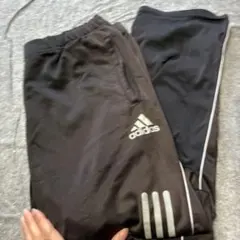 adidas 黒 ジャージ ダメージあり　上下セット