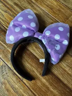 ミニー・マウス風紫色水玉カチューシャ