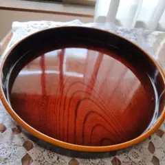 【未使用】 丸盆 合成漆器