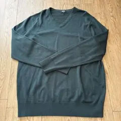 ユニクロ セーター グリーン Vネック