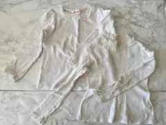 メゾピアノ  長袖カットソー　120 ロンT 無地　2枚セット　ホワイト　白