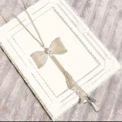 【アンティーク】スーパーロングネックレス◇マットシルバー【メッシュ】