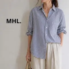 MHL. マーガレットハウエル 麻混半袖ストライプシャツⅡ - メルカリ
