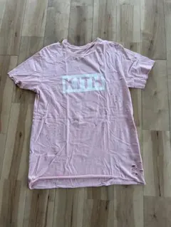 KITH ボックスロゴ ダメージ加工 Tシャツ ピンクのサムネイル