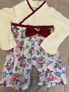 hina様　専用　袴ロンパース　花柄　ベビー　お食い初め