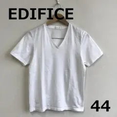 C0706A09【EDIFICE】VネックTシャツ　（サイズ44）　白のサムネイル