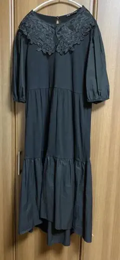 ZARA 襟レースティアードワンピース