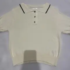 mysa ポロニット 半袖 ホワイト