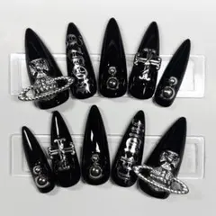 ネイルチップ 現品 クロム サブカル シズニルック ピアス ギャル