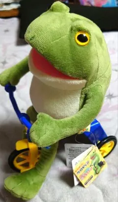 【新品】おとぼけケロピョン ルンルン三輪車ギミック ぬいぐるみ　ぎゃますけのサムネイル