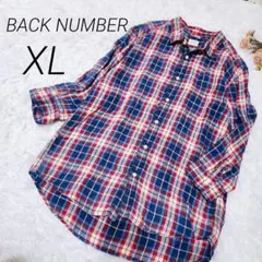 【BACK NUMBER】バッグナンバー　チェックシャツ　七分袖　メンズ　XL