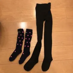 キッズタイツ黒135とフェニックスphoenix星柄靴下15センチのセット