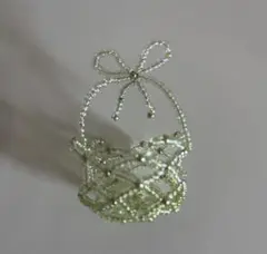 ⑥ハンドメイド ビーズ細工 ミニチュア バスケットと香り玉入りマスコット1個