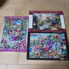 レトロ テンヨー 額縁入り ディズニー ジグソーパズル 完成品 2セット