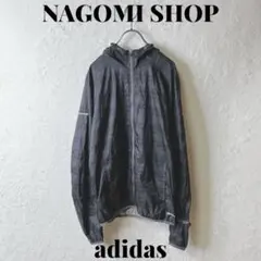 アディダス　ナイロンパーカー　ブラック　長袖　春秋　スポーツ　ランニング　M