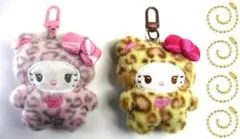 ハローキティ ギャルクマ マスコットキーホルダー チャーム ヒョウ柄 2個セット