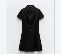 ZARA ブラック 半袖 ミニワンピース xsのサムネイル