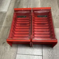 maxell 赤いカセットテープ収納ケース 2個セット