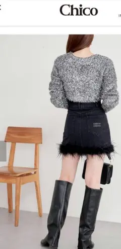 SALON by Chico キラキララメシャギーショートカーディガン