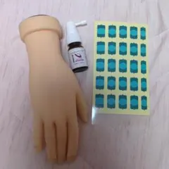 ネイル練習用ハンド、アクティベータ、ルースキューティクルシールの3点セット
