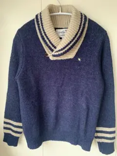 美品・ショールカラーセーター ネイビー/ネイビーサイズ2