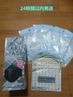 不織布マスク25枚&洗えるマスク 5枚&貼らないカイロ4枚セット