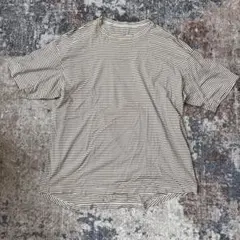 【美品/45R】コットン100%極細ボーダー オーバーサイズTシャツ サイズ4のサムネイル