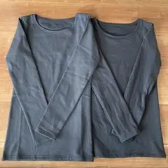 ベルメゾンHotcott 裏起毛　S インナー　チャコール　グレー　綿　長袖