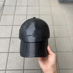 DIESEL LEATHER CAP BLACK ダメージ加工 モード系のサムネイル