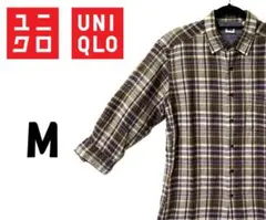 ユニクロ　長袖 シャツ　チェック柄　M　K00071