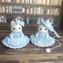 さめ様専用シルバニア 赤ちゃんドレス パステルブルー 2点