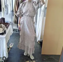 Stripe Lace Dress｜変形ストライプレースロングワンピース - メルカリ