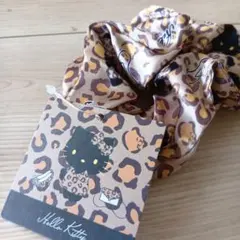 ■Hello Kitty ヒョウ柄ヘアシュシュ黒キティブラックキティ