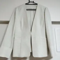 ホワイト ノーカラースーツ（上下）