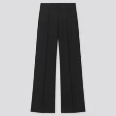 【美品】UNIQLO ハイウエストワイドパンツ　黒　ブラック　M
