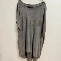 DIESEL スタッズロゴ ドルマンTシャツ グレーのサムネイル