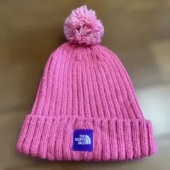 THE NORTH FACE ピンクニット帽 ポンポン付き