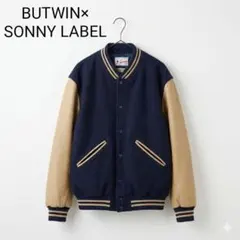BUTWIN サニーレーベル 別注 スタジャン M ネイビー キャメル 合皮