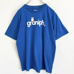 【グラニフ】ミッフィー Tシャツ M ブルー 半袖 ロゴプリント キャラT