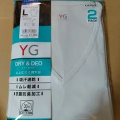 GUNZE YG VネックTシャツ 2枚組 Lサイズ 吸汗速乾 抗菌防臭 綿混