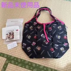 新品未使用FAUCHON エコバッグ ブラック ピンクのサムネイル