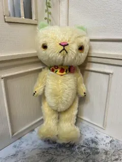 作家様ハンドメイド　モヘヤぬいぐるみ　幸運のネコさん