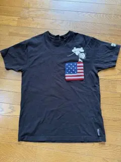 DC SHOES ブラック ディズニー ミッキー 星条旗 スケボー Tシャツ S