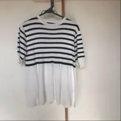 RagOut ボーダー 半袖 ニット チュニック