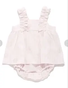 ジェラピケ　フリル付きピンクロンパース