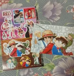 ONEPIECE　名探偵コナン　ステッカー&ポストカードセット