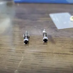 黒 ステンレススチール スタッドピアス